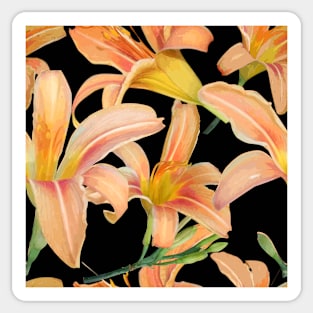 Tiger Lilies on Black Sticker